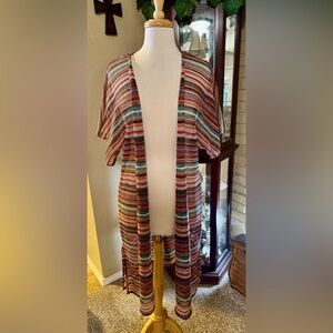 Pink and Red Relaxed Oversized Blouse